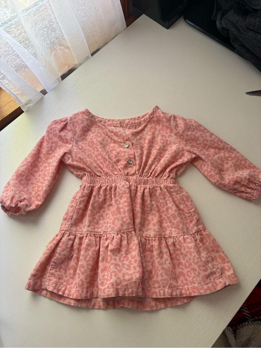 Rachel Zoe Girls' Pink Leopard-Print Tiered Dress